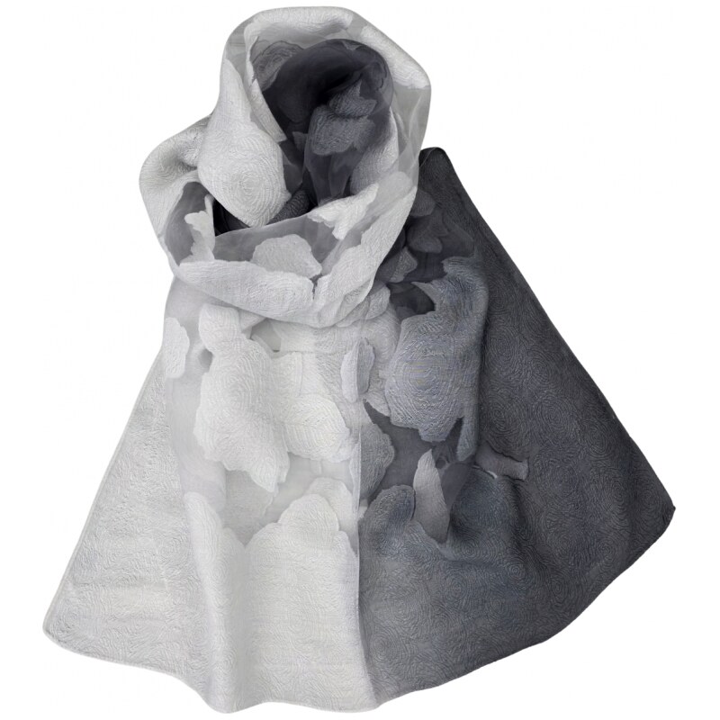 Katrins Fashion Sivý dámsky elegantný šál 67510854