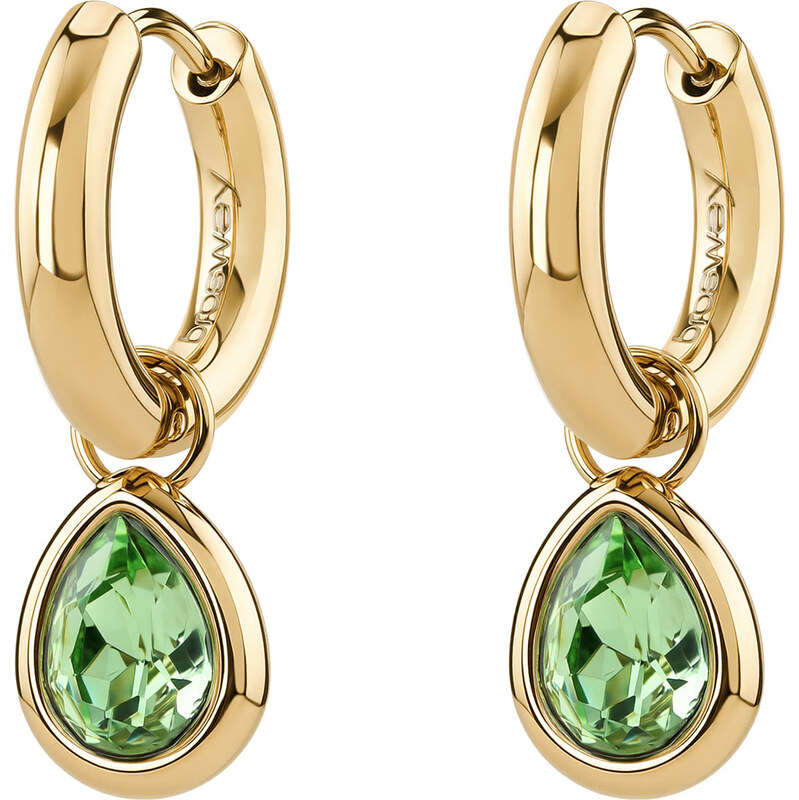 Brosway Pozlátené náušnice 2v1 so zeleným kryštálom Symphonia BYM217 67511573