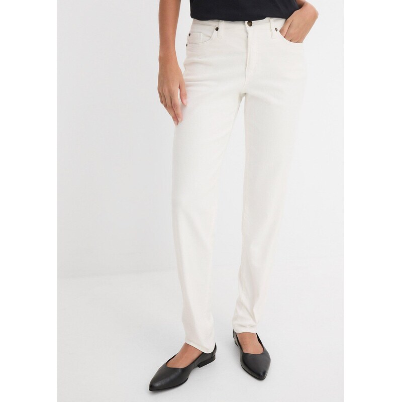 bonprix Mom džínsy, Mid Waist, dlhé, farba biela 62515699