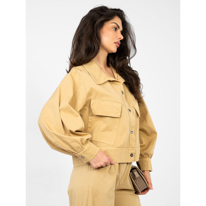 RUE PARIS Dámska rifľová bunda camel 67513153