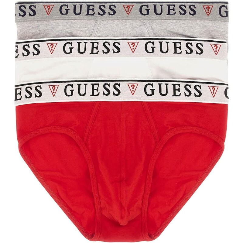 GUESS Nohavičky BRIAN HERO sivá melírovaná / červená / čierna / biela 67518794