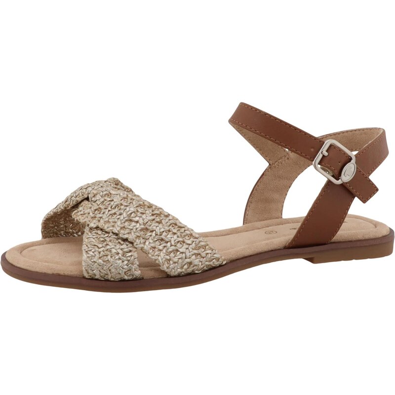 TOM TAILOR Remienkové sandále tmavohnedá / zlatá 67518942