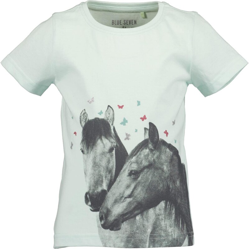 BLUE SEVEN Tričko pastelovo zelená / tmavočervená / čierna / 67518966