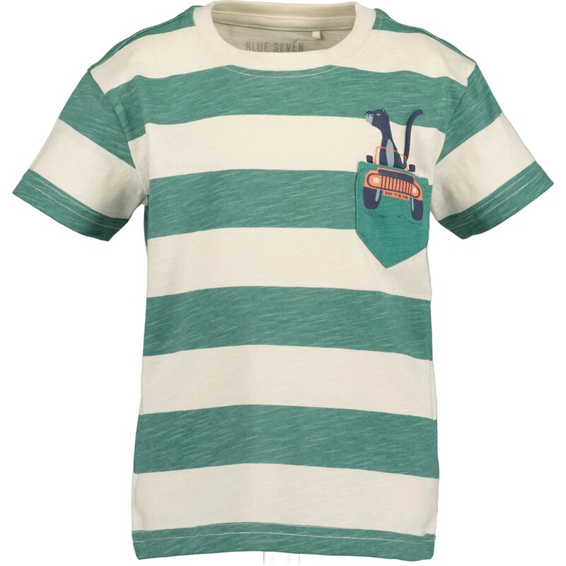 BLUE SEVEN Tričko tmavomodrá / sivobéžová / zelená / oranžová 67519004