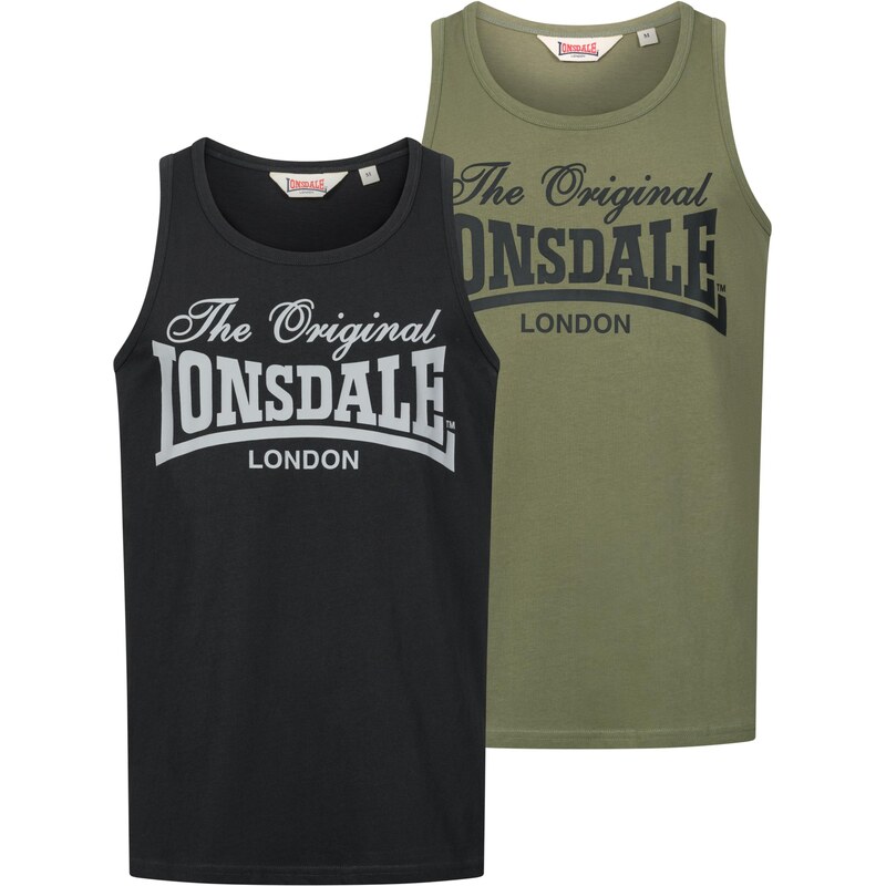 LONSDALE Tričko Moston olivová / čierna / biela 67519088