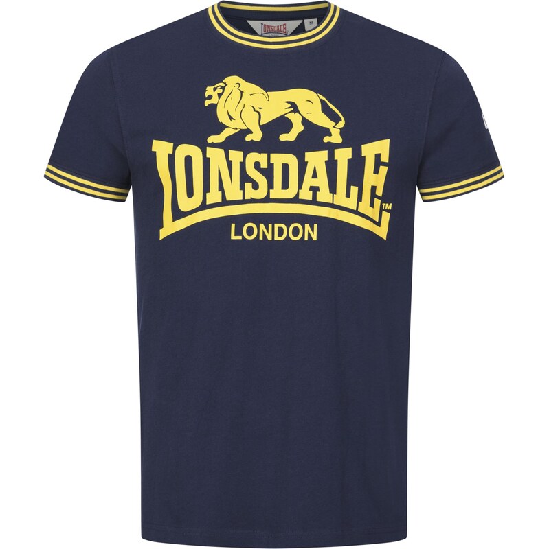 LONSDALE Tričko LEES námornícka modrá / žltá 67519091