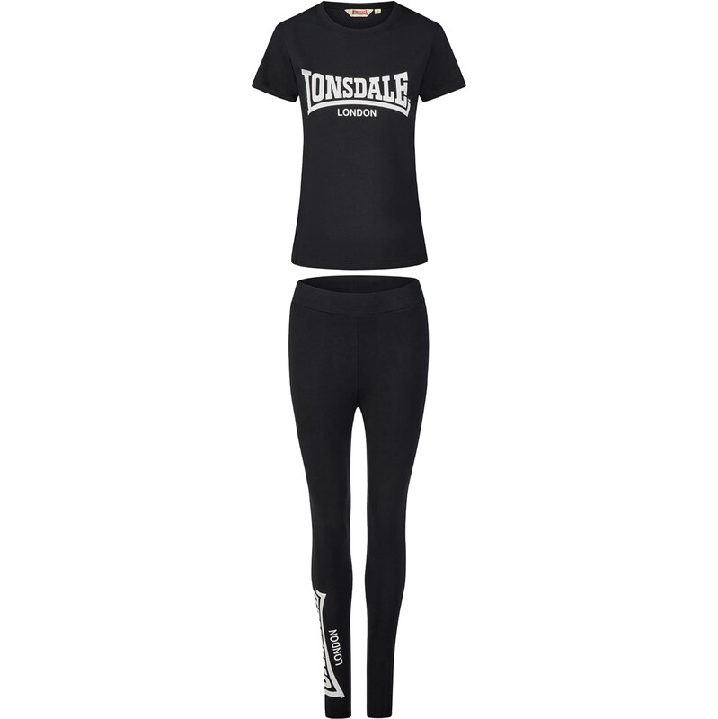 LONSDALE Tréningový komplet Jupiner čierna / biela 67519108