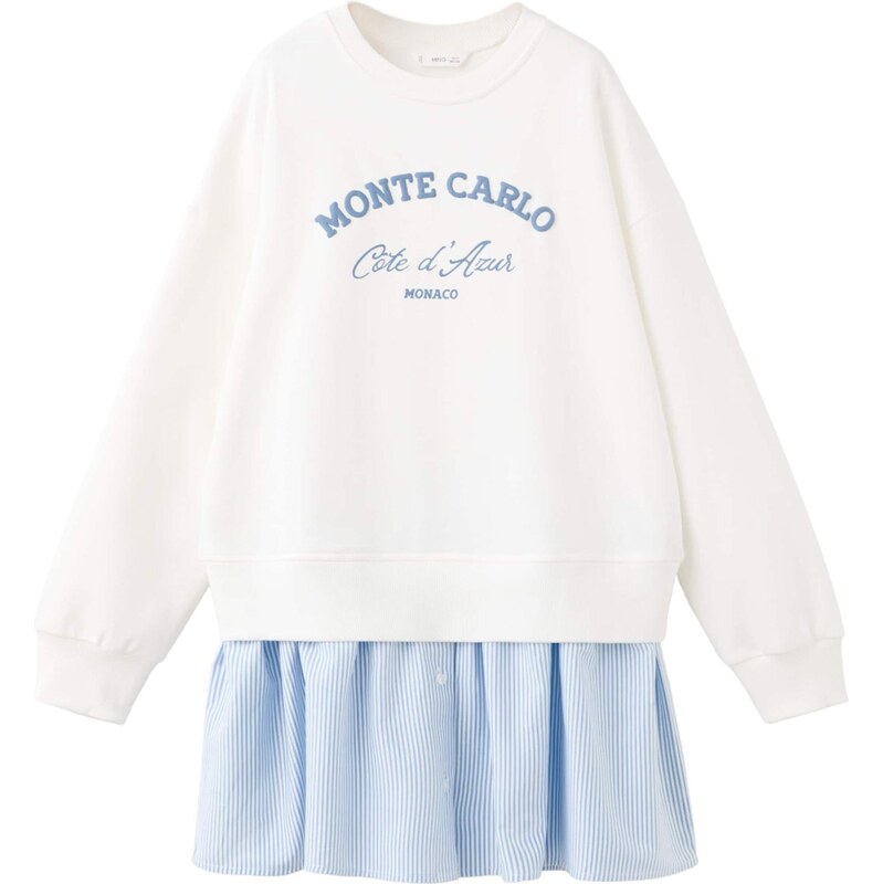 MANGO KIDS Šaty MONACO kráľovská modrá / šedobiela 67519182