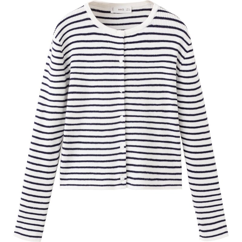 MANGO KIDS Kardigán LEA indigo / šedobiela 67519184