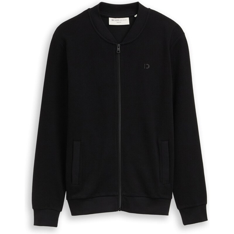 TOM TAILOR DENIM Tepláková bunda čierna 67519253