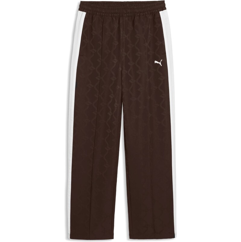PUMA Nohavice T7 čokoládová / tmavohnedá / biela 67519303