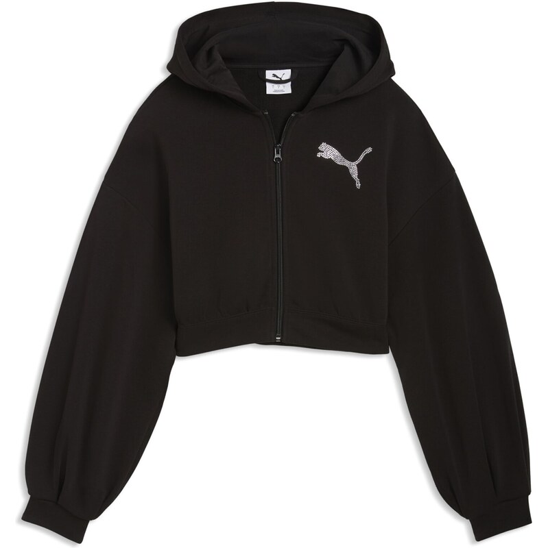 PUMA Tepláková bunda Essentials čierna / strieborná 67519314