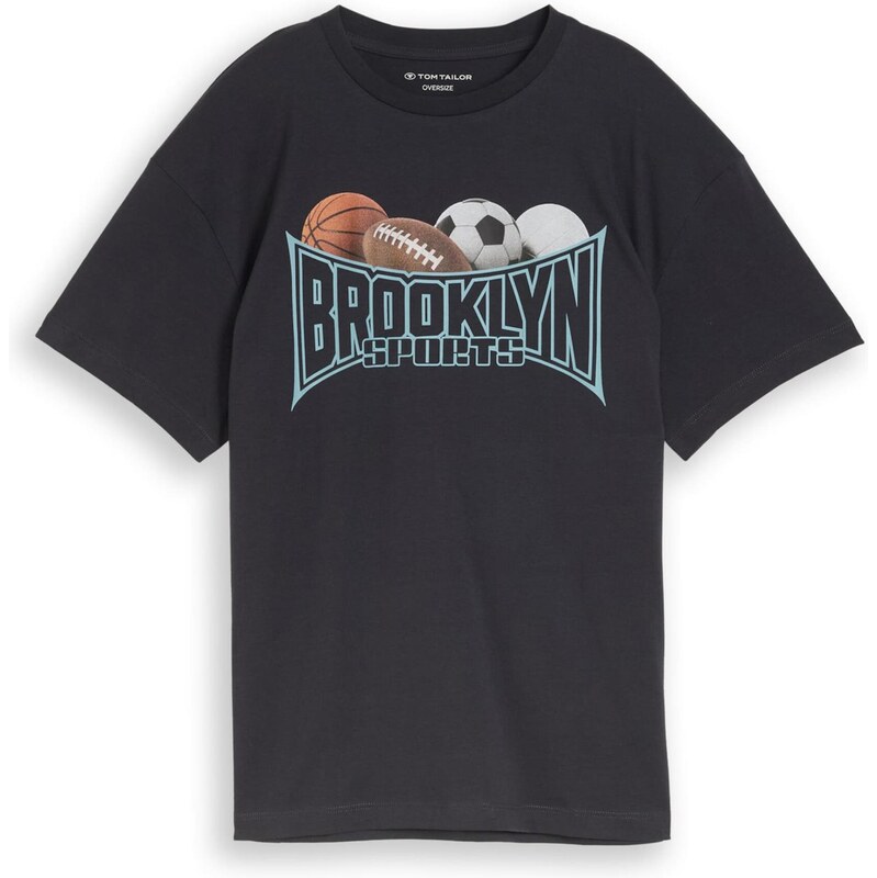 TOM TAILOR Tričko tyrkysová / hnedá / antracitová / biela 67519628