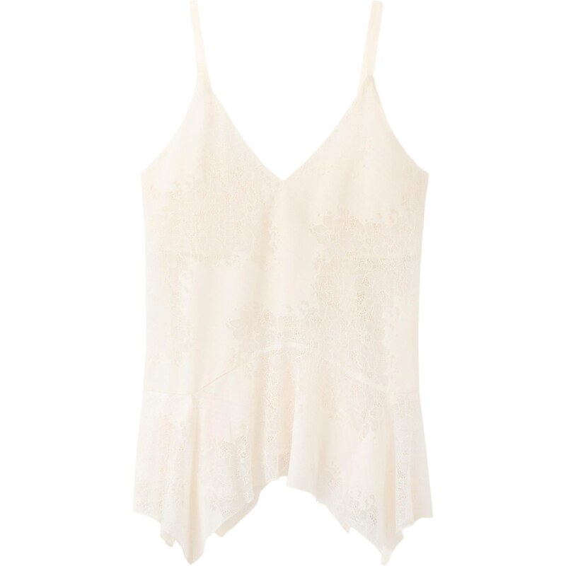 MANGO Top CRUMBLE krémová 67519706