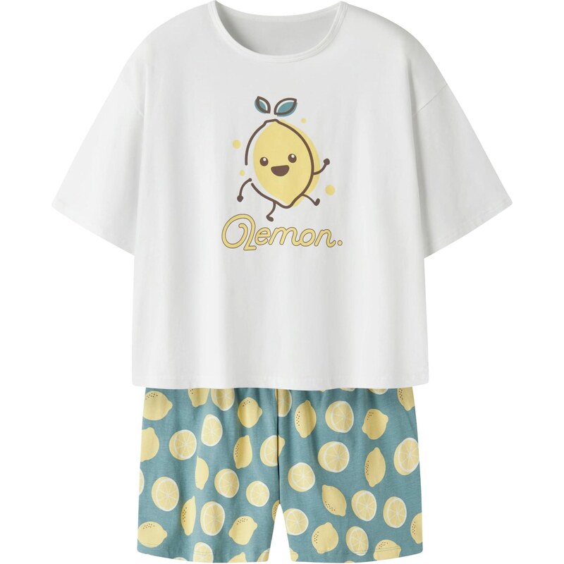 NAME IT Pyžamo tmavohnedá / žltá / nefritová / biela 67520874