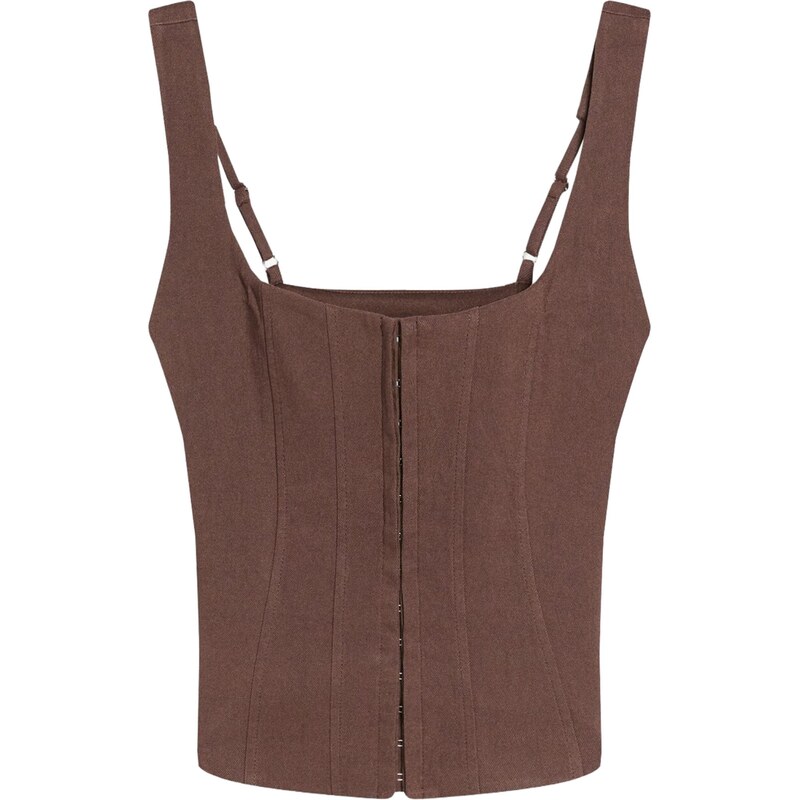Bershka Top hnedá 67520888