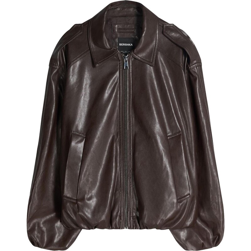 Bershka Prechodná bunda hnedá 67520900