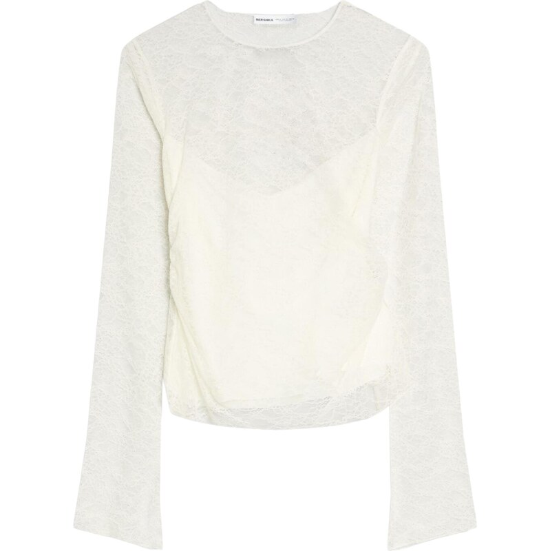 Bershka Tričko BLOBER nebielená 67520934