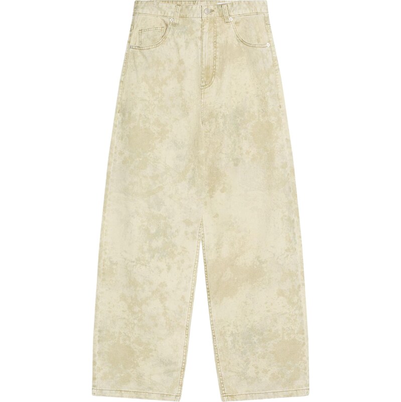 Bershka Džínsy béžová / kaki 67520917