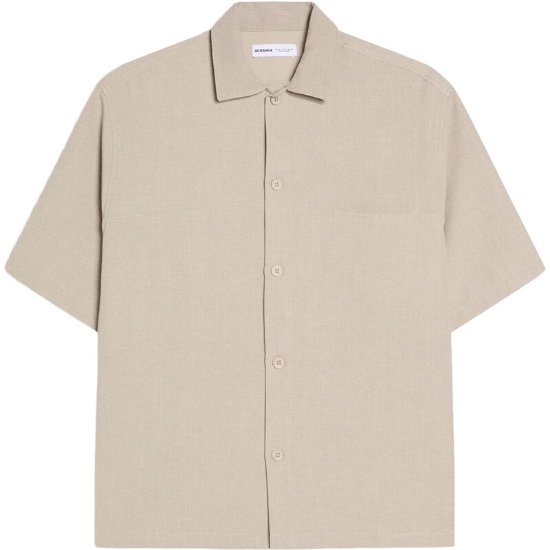 Bershka Košeľa sivobéžová 67520946