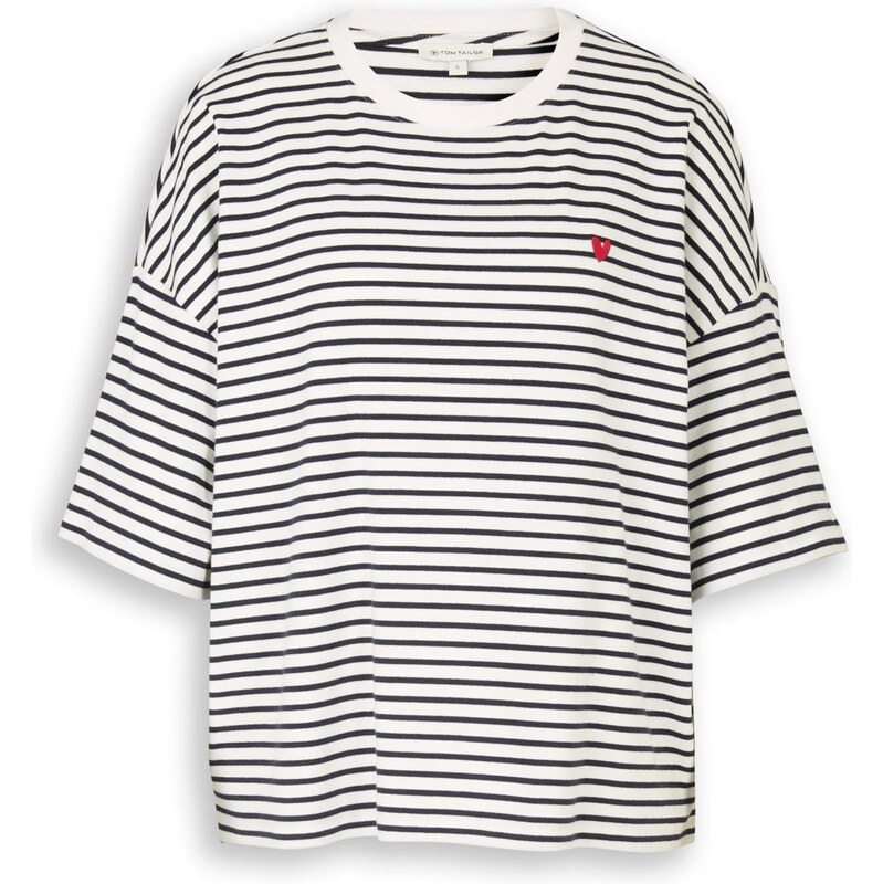 TOM TAILOR Tričko čierna / šedobiela 67520989