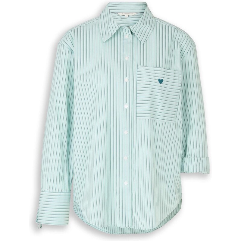 TOM TAILOR Blúzka petrolejová / mätová / biela 67520985