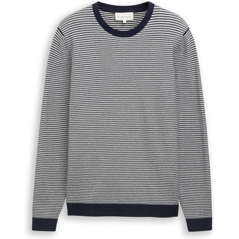 TOM TAILOR Sveter námornícka modrá / biela 67520987