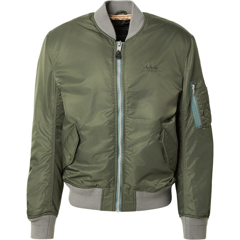 Schott NYC Prechodná bunda MACAMPSRS olivová / pastelovo zelená 67521288