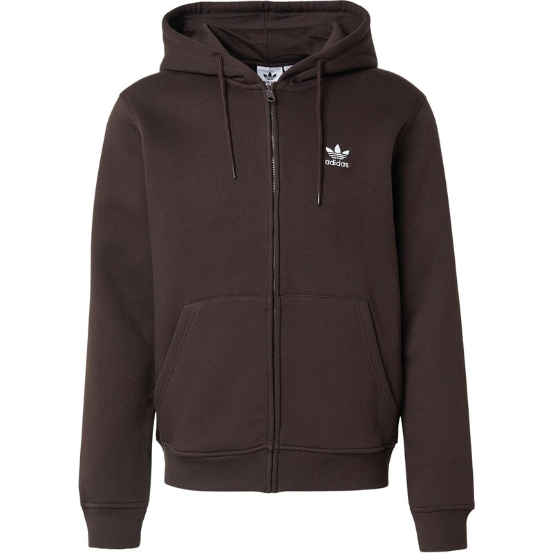 ADIDAS ORIGINALS Tepláková bunda ESS čokoládová / biela 67521381