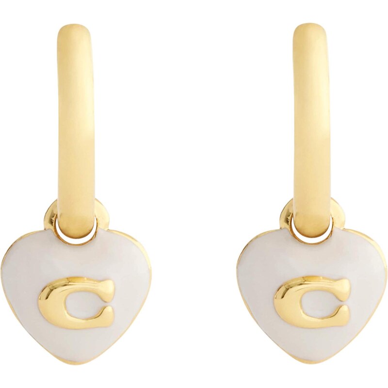 COACH Náušnice HEART zlatá / biela 67521377