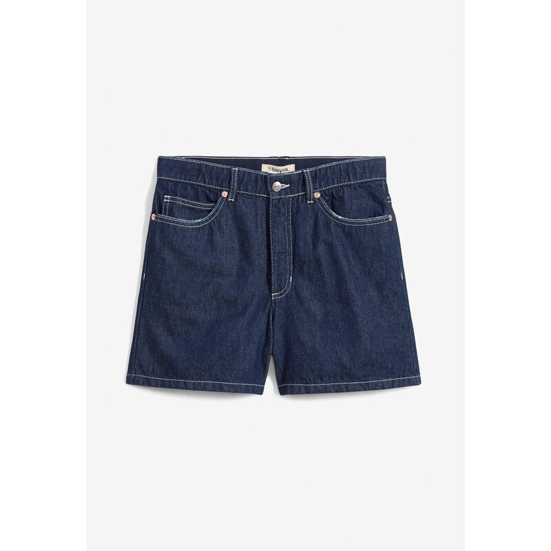 bonprix Džínsové šortky High Waist, Low Stretch, farba modrá 63478031