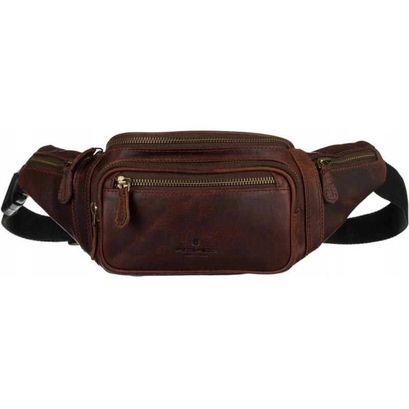 Módna pánska kožená oblička Peterson Biset, tmavo hnedá 67526509