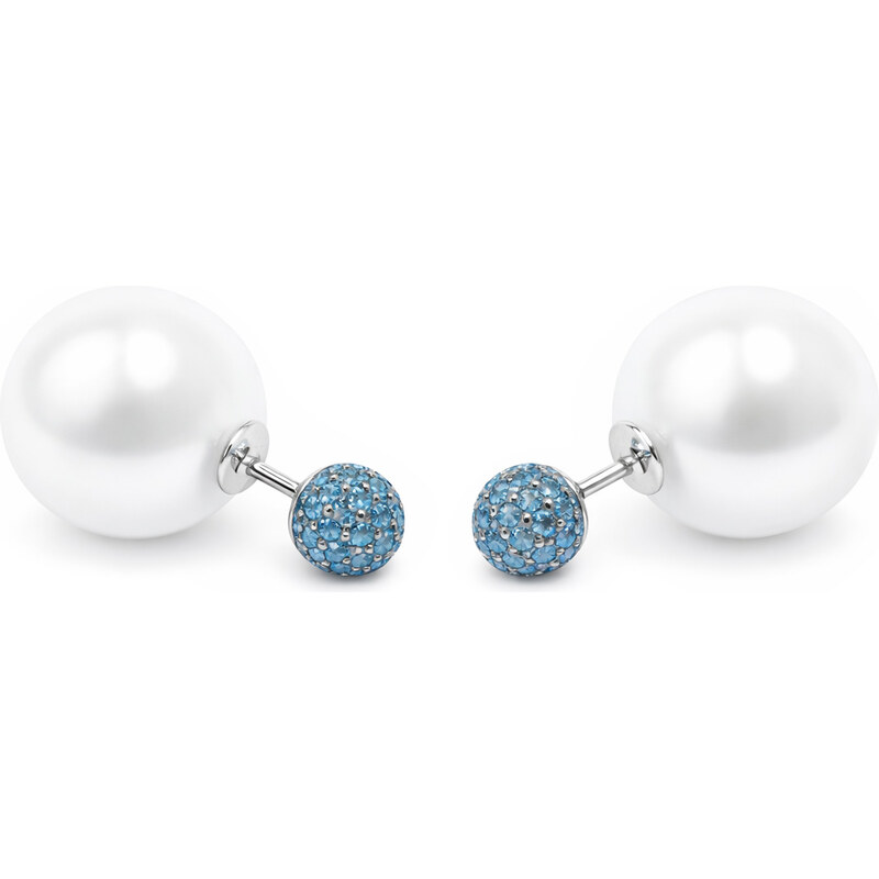 MOISS Úchvatné strieborné náušnice s Shell perlami a zirkónmi E0003549 66578405