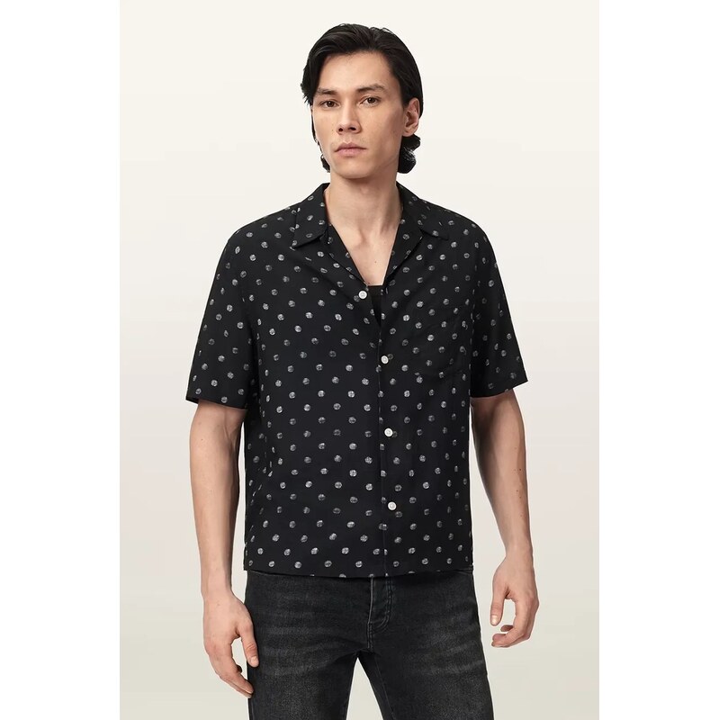 Košeľa s prímesou ľanu AllSaints UPTON 67531679