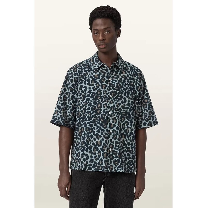 Košeľa s prímesou ľanu AllSaints SILESIA 67531680