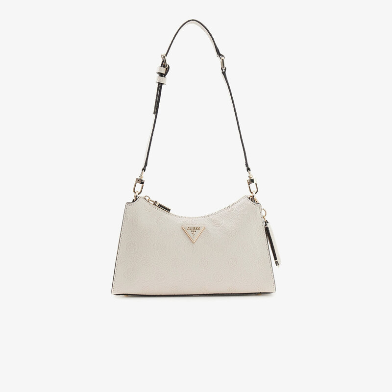 GUESS Cresidia II Top Zip Shoulder Bag Off White Logo Universal 67531771