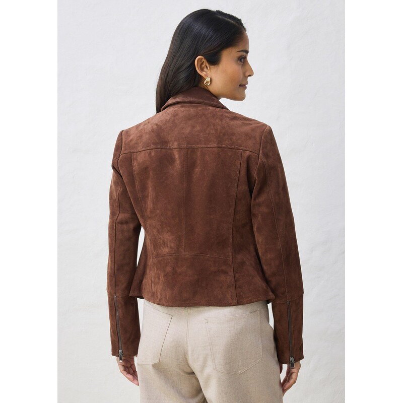 bonprix Kožená motorkárska bunda, farba hnedá 67535003