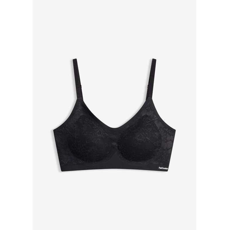 bonprix Podprsenka, vatovaná, Feel Comfort, bez kostíc s čipkou, farba 67535094