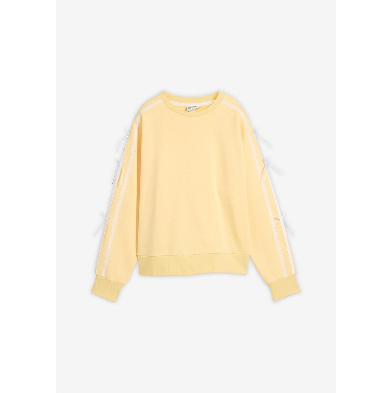 bonprix Mikina oversize z mäkkého bavlneného mixu, farba žltá 67535143