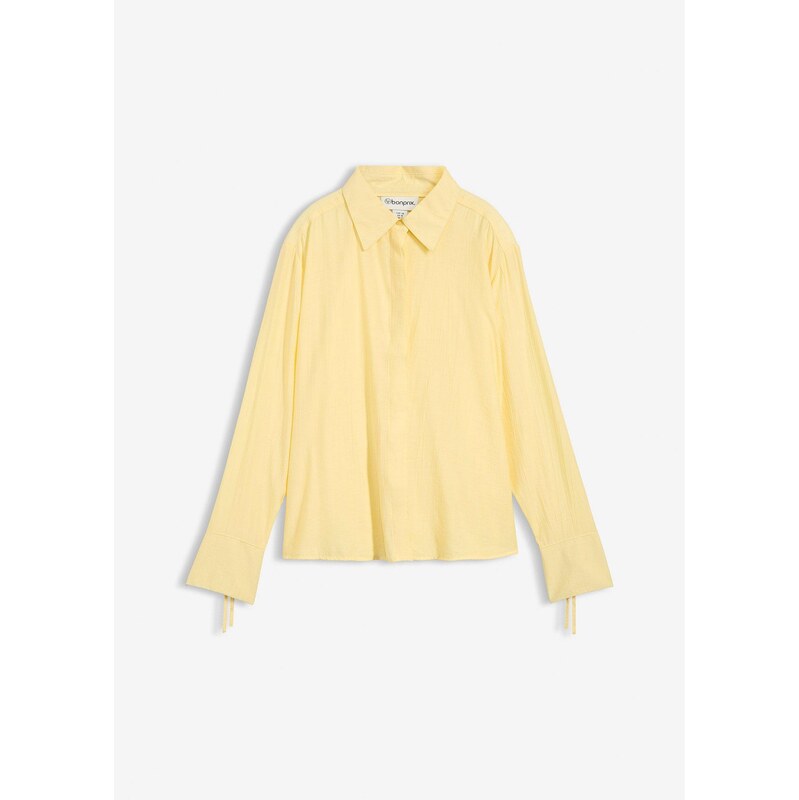 bonprix Košeľová blúzka z padavého viskózového mixu, farba žltá 67535172