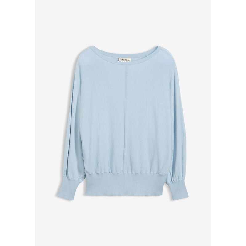 bonprix Pulóver s netopierími rukávmi, farba modrá 67535195