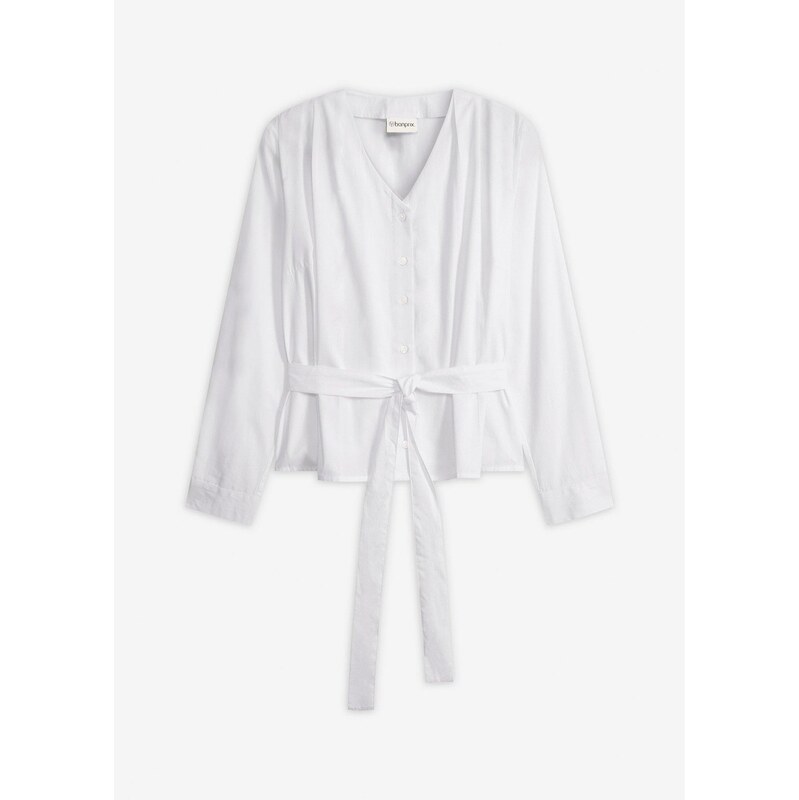 bonprix Blúzka z čistej bavlny, farba biela 67535216