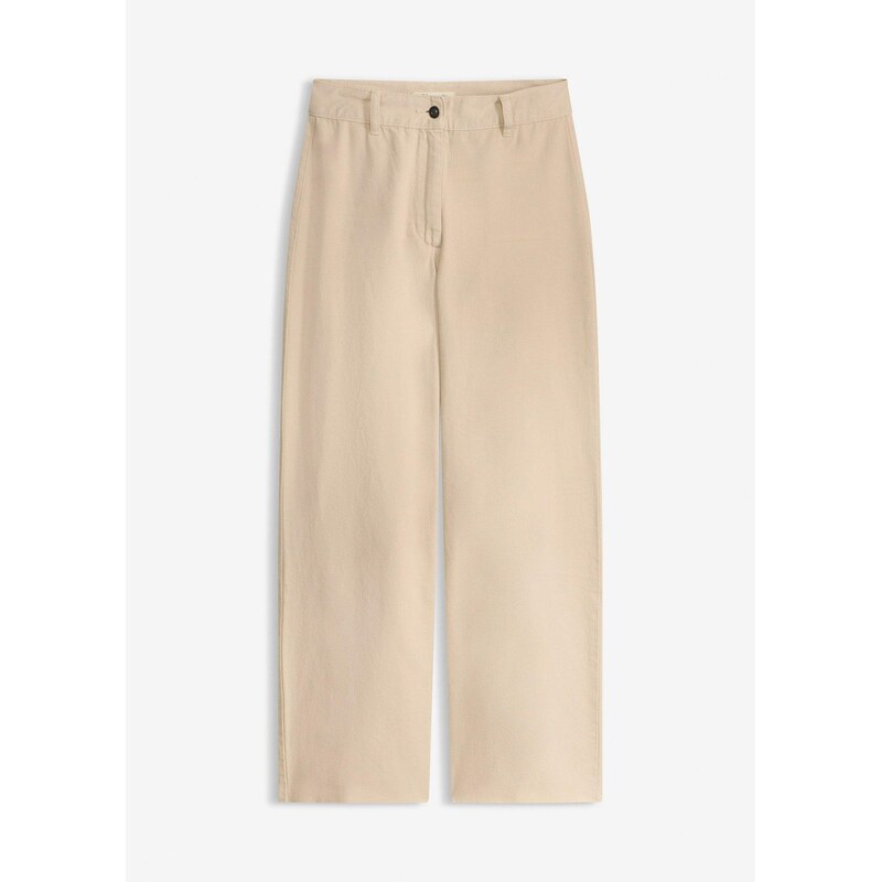 bonprix Twillové nohavice z čistej bavlny, farba béžová 67535211