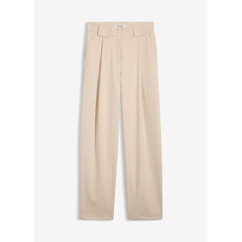 bonprix Nohavice Barrel s vysokým pásom, farba béžová 67535244