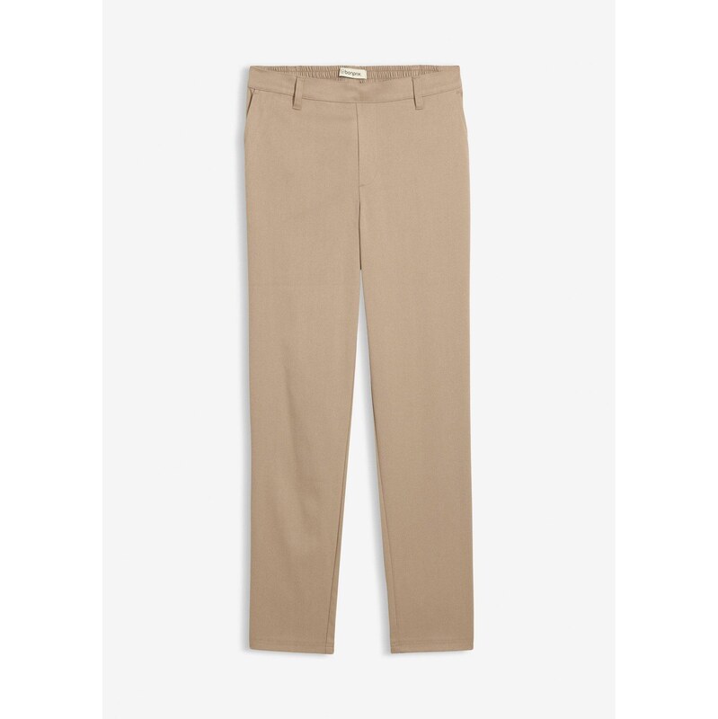bonprix Chino nohavice z viskózového mixu, farba hnedá 67535232
