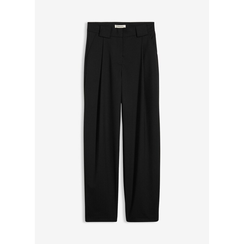 bonprix Nohavice Barrel s vysokým pásom, farba čierna 67535245