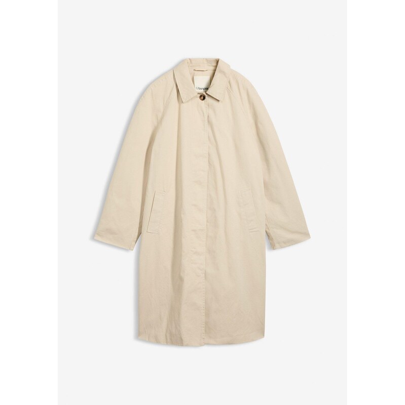 bonprix Trenčkot, jednoradový, farba béžová 67535257