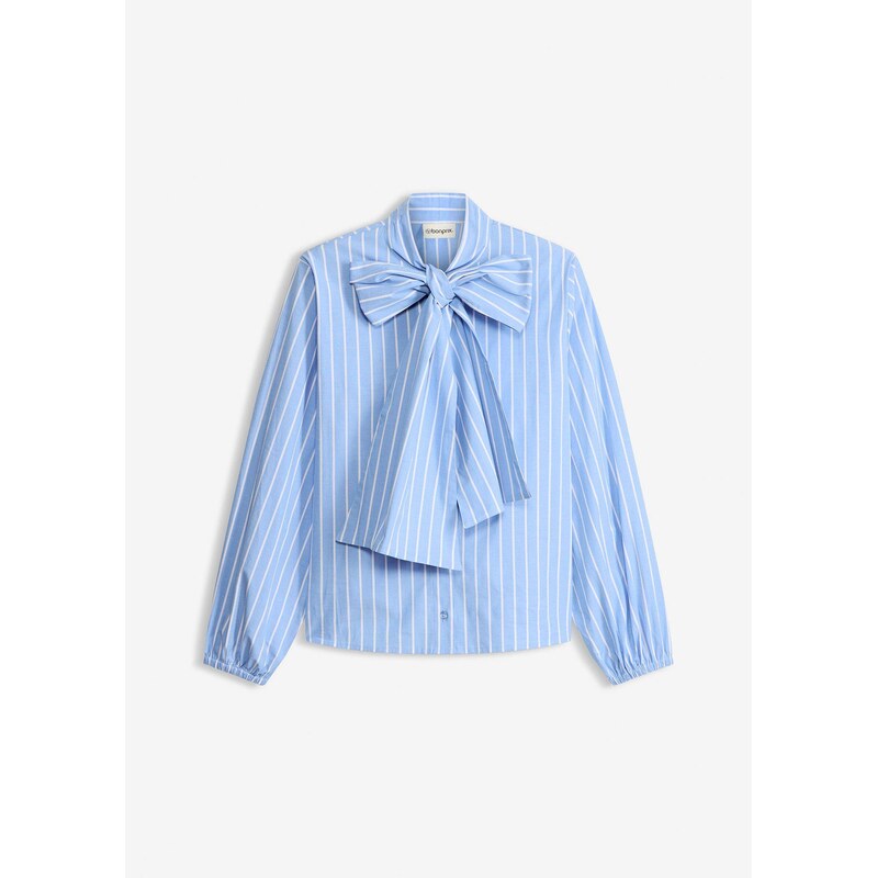 bonprix Blúzka s viazačkou, farba modrá 67535267