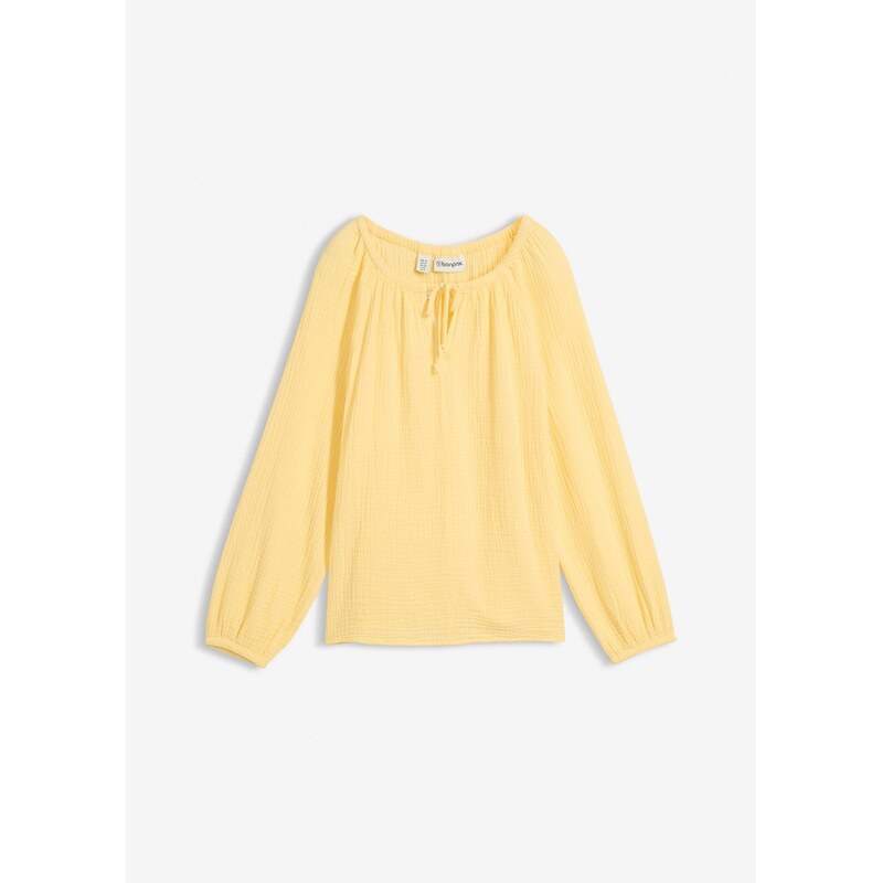 bonprix Mušelínová blúzka z bavlny, farba žltá 67535314