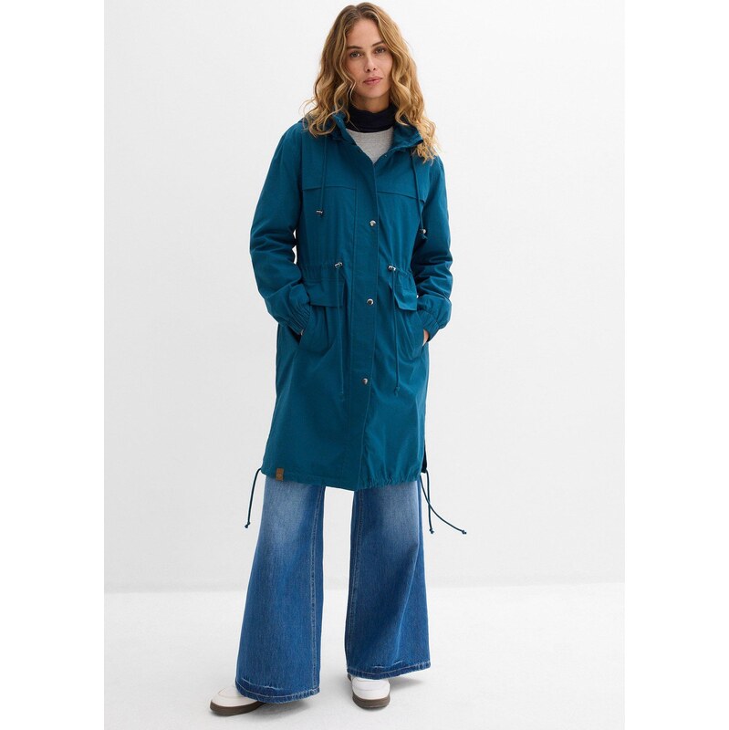 bonprix Parka trenčkot s veľkými vreckami, farba modrá 67534936